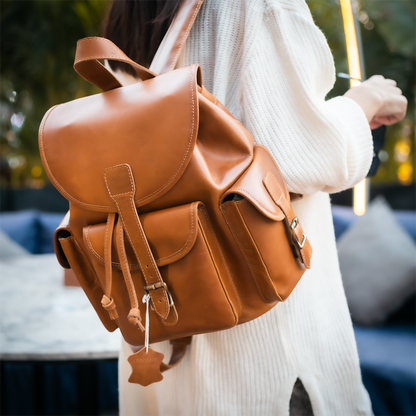 Embrace Retro Elegance: Women's Flap Pocket Backpack