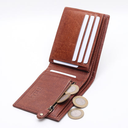 Premium Men's Wallet: Textured Leather, Organized Functionality