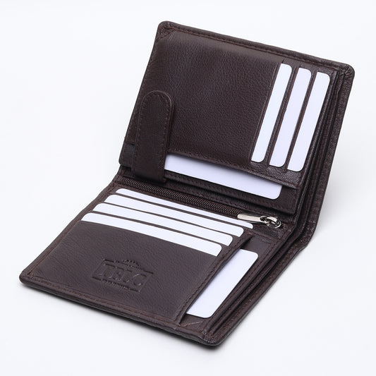 Men's Leather Wallet: Stylish Organization, Hidden Zipper, Dual Currency Slots