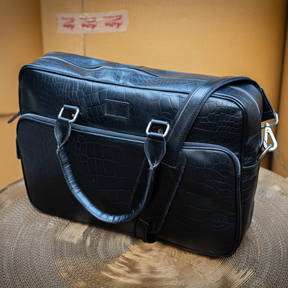 Artisan Textured Leather Laptop Bag: Crafted Elegance & Function