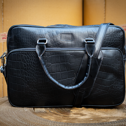 Artisan Textured Leather Laptop Bag: Crafted Elegance & Function