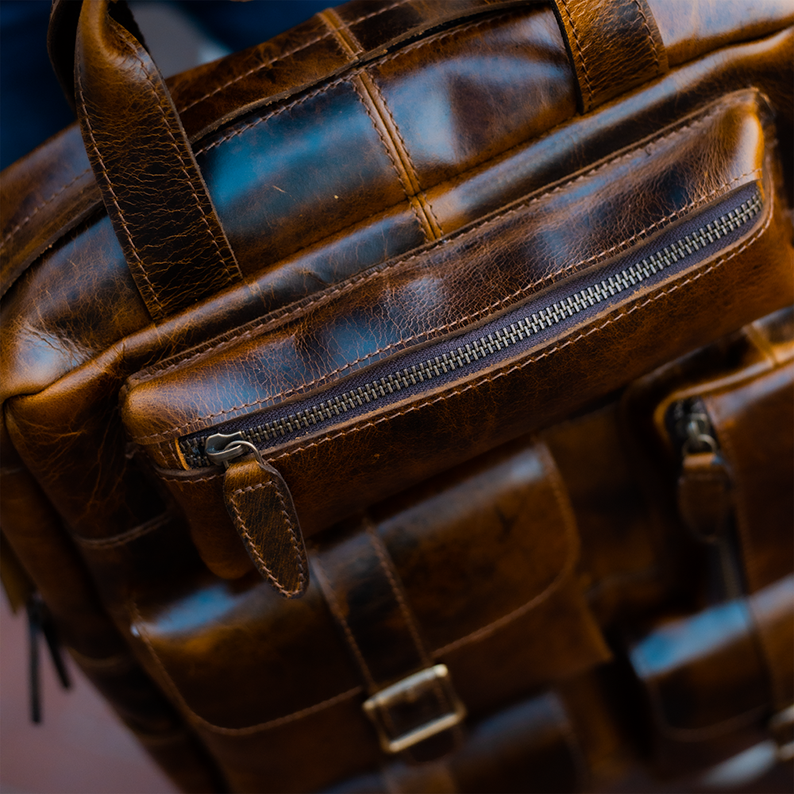 Embark on Adventures: Genuine Leather Backpack Tailored for Men - Image 3