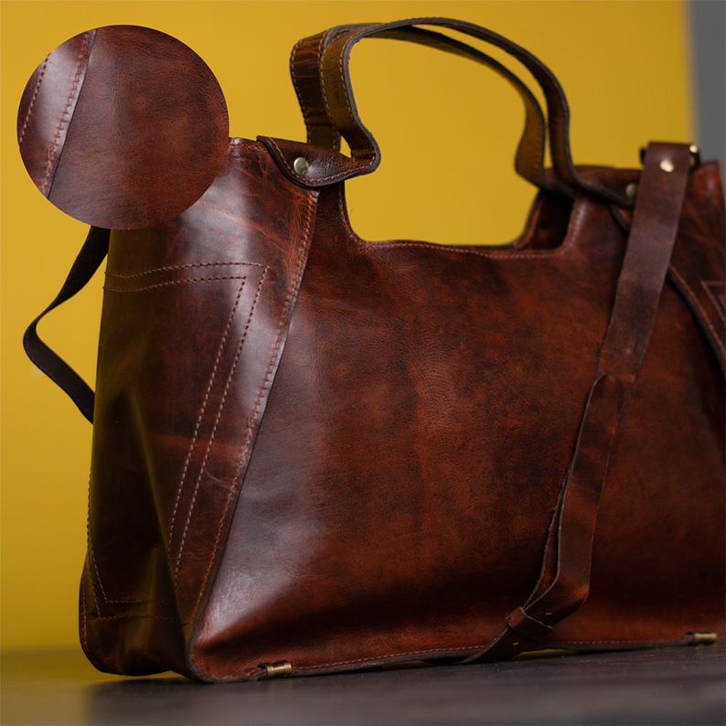 Hardwax Leather Women's Tote Bag: Timeless Elegance, Secure Zip, Effortless Organization - Image 4