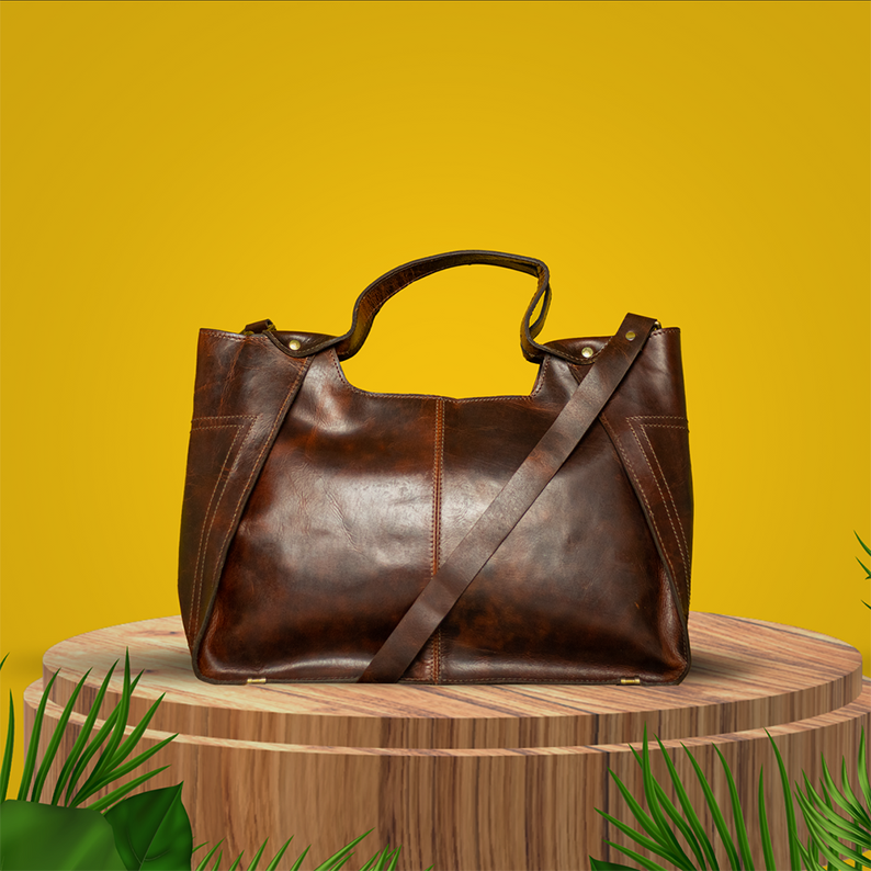 Hardwax Leather Women’s Tote Bag: Timeless Elegance, Secure Zip, Effortless Organization
