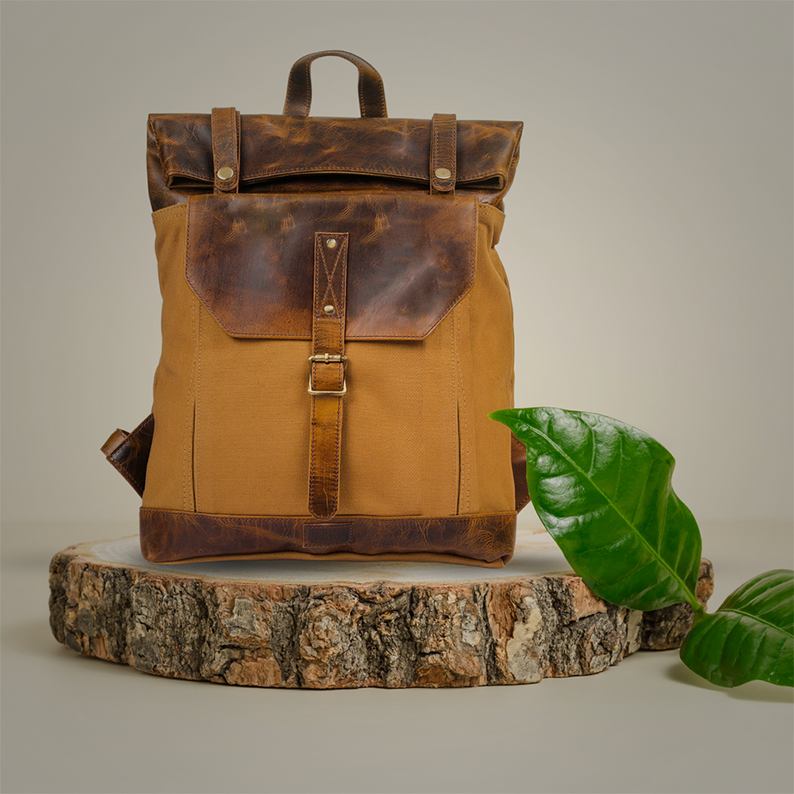 Versatile Style: Leather & Canvas Backpacks - Image 7