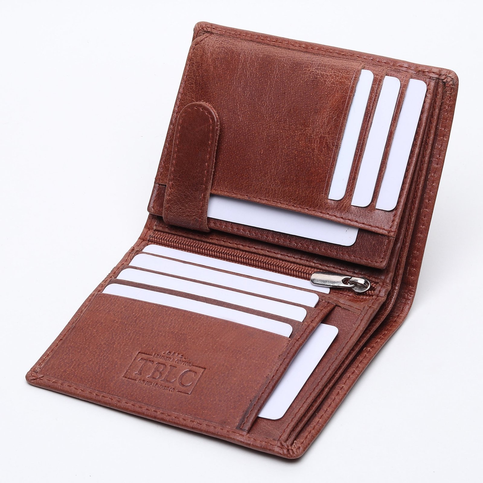 Men's Leather Wallet: Stylish Organization, Hidden Zipper, Dual Currency Slots - Image 5